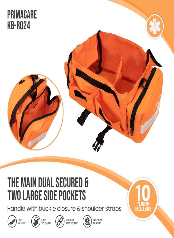 Primacare KB-RO24 Empty First Responder Bag, 16"x8"x7", Professional Compartment Kit Carrier for Trauma and Emergency Medical Supplies, Orange - Image 4